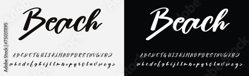 Hand drawn calligraphic vector monoline font. Distress signature letters. Modern script calligraphy type. ABC typography latin signature alphabe