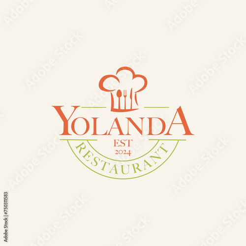 Yolanda Casual Restaurant wordmark typography text logo design icon element vector ,suitable for business cafe restaurant casual