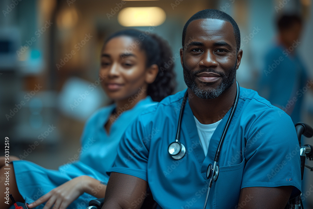 Doctor and nurse at a health seminar Doctor and nurse at a health seminar