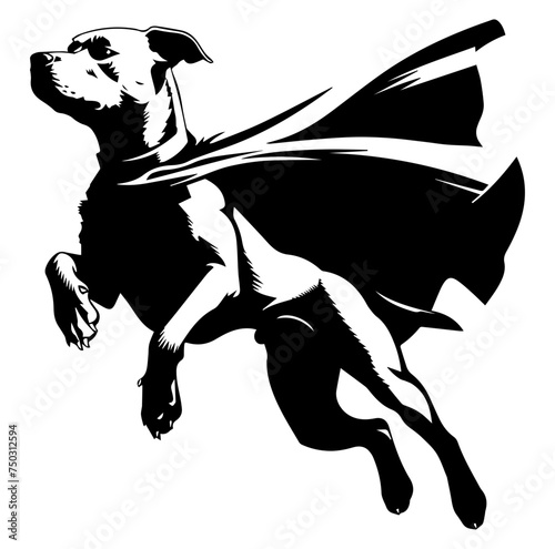 fit dog superhero vector