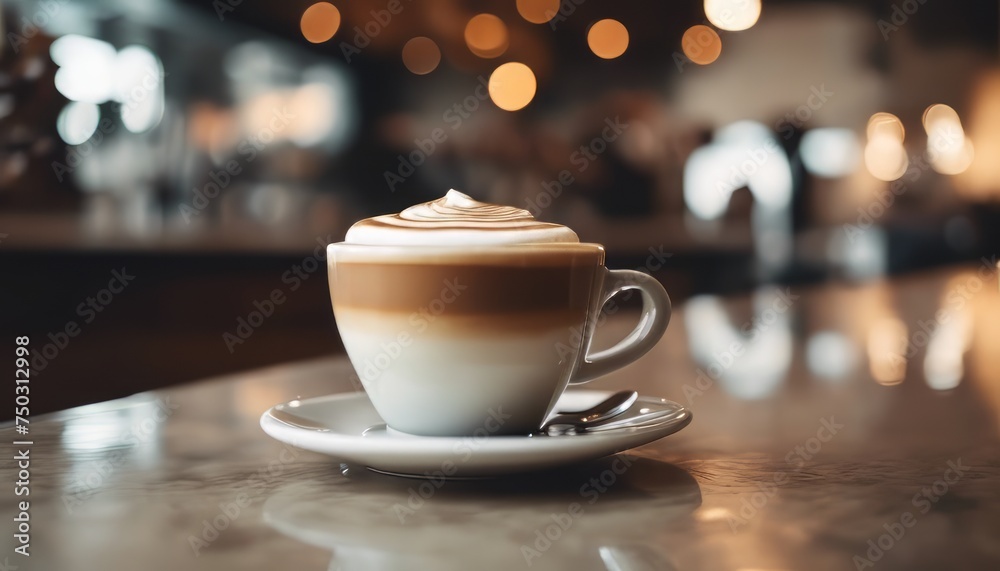 view of aesthetic coffee in coffee shop with latte art and raosted coffee beans scene image background view of aesthetic coffee in coffee shop with latte art and raosted coffee beans scene image background