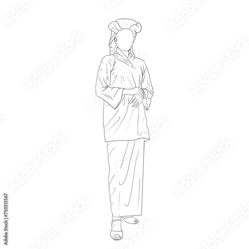 Women wearing traditional outfit transparent