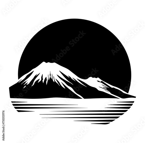 Mountain with Sun behind Vector