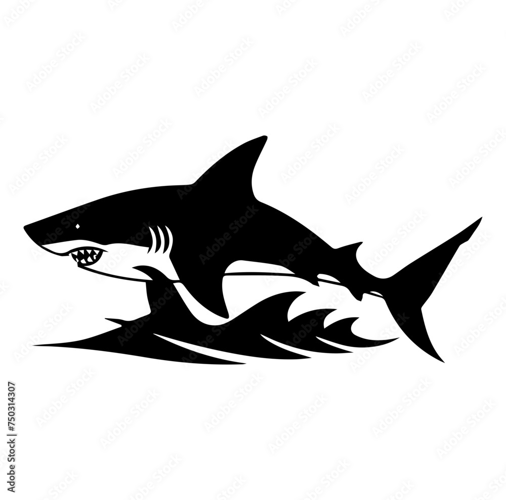 Fototapeta premium shark breaching the surface of the sea