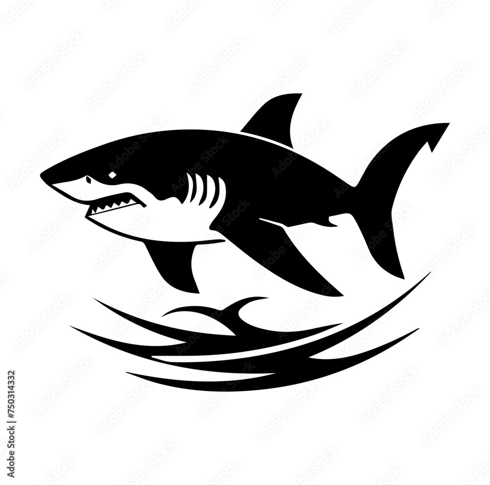 shark breaching the surface of the sea shark breaching the surface of the sea