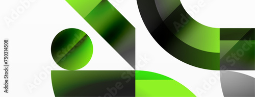 Amalgamation of geometric forms on minimalist abstract canvas, providing versatility and visual allure for digital designs, presentations, website banners, social media posts