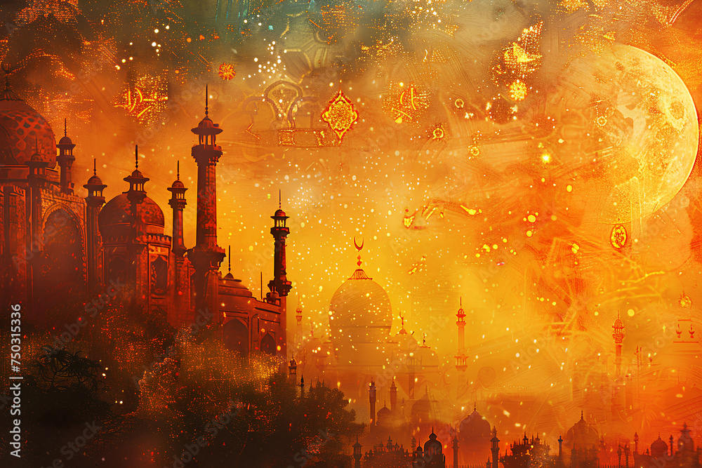 Obraz premium Eid-al-Adha background for the holiday