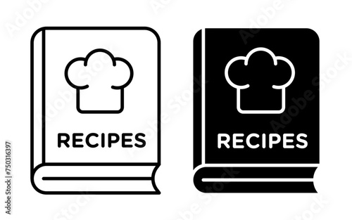 Gastronomy Volume Line Icon. Recipe Collection icon in outline and solid flat style.