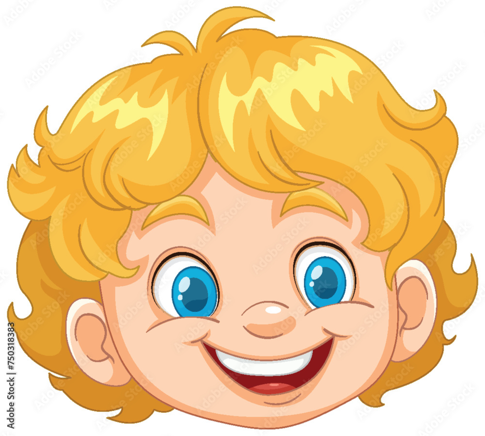 Vector illustration of a cheerful young boy