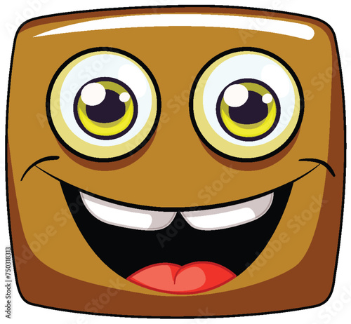 Vector graphic of a happy, square-shaped face