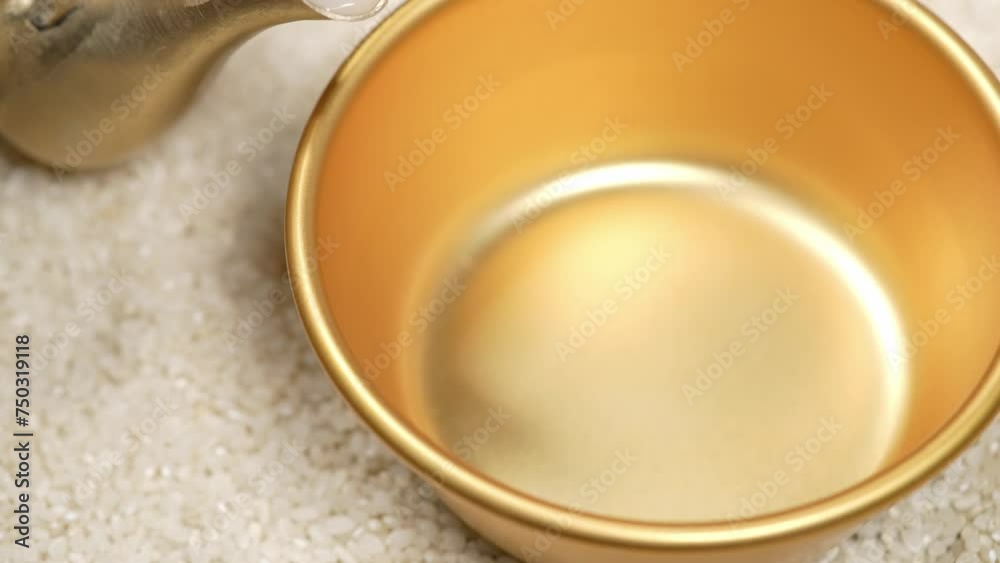 Slow motion pouring Korean traditional liquor makgeolli Slow motion pouring Korean traditional liquor makgeolli