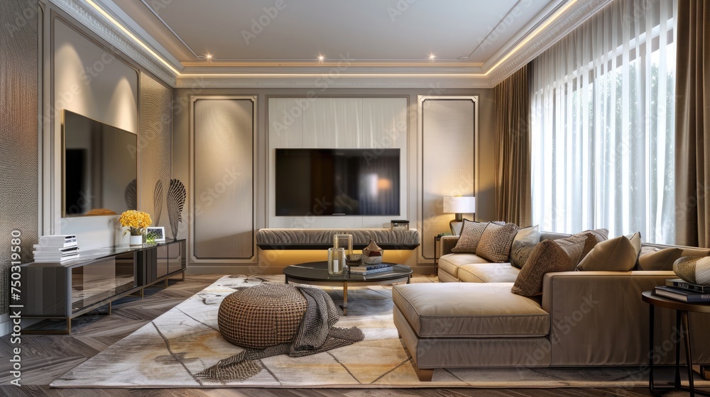Modern living room interior with sofa. 3d Render Modern living room interior with sofa. 3d Render