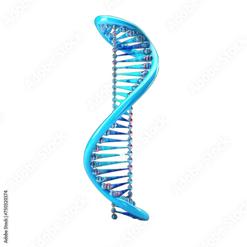 3D DNA Strand on white background