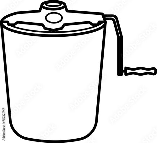 Foto Ice cream churn outline illustration vector