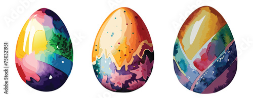 Colourful painted Easter eggs