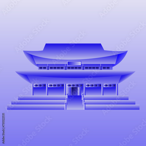 한국 전통 건축물 궁 벡터