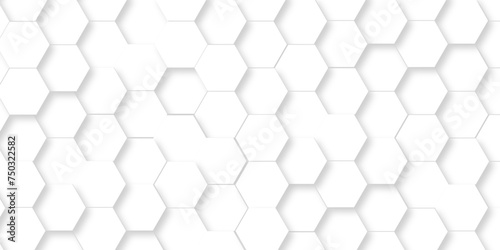 Fototapeta Naklejka Na Ścianę i Meble -  	
Abstract white Hexagon Background. Luxury transparent Pattern. Vector Illustration. 3D Futuristic abstract honeycomb mosaic white background. geometric mesh cell texture. modern futuristic wallpaper