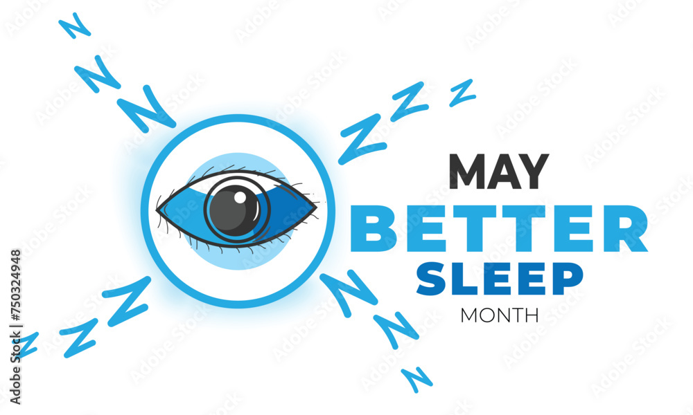 Naklejka premium Better Sleep Month. background, banner, card, poster, template. Vector illustration.