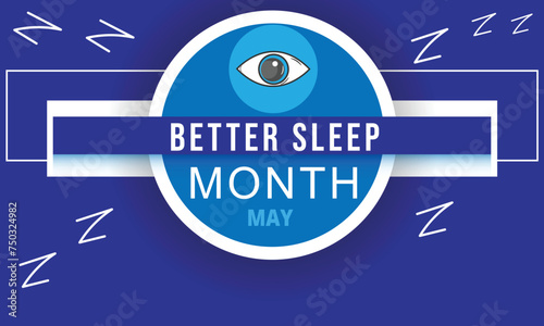 Better Sleep Month. background, banner, card, poster, template. Vector illustration.