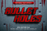 Bullet holes action game 3d editable vector text effect