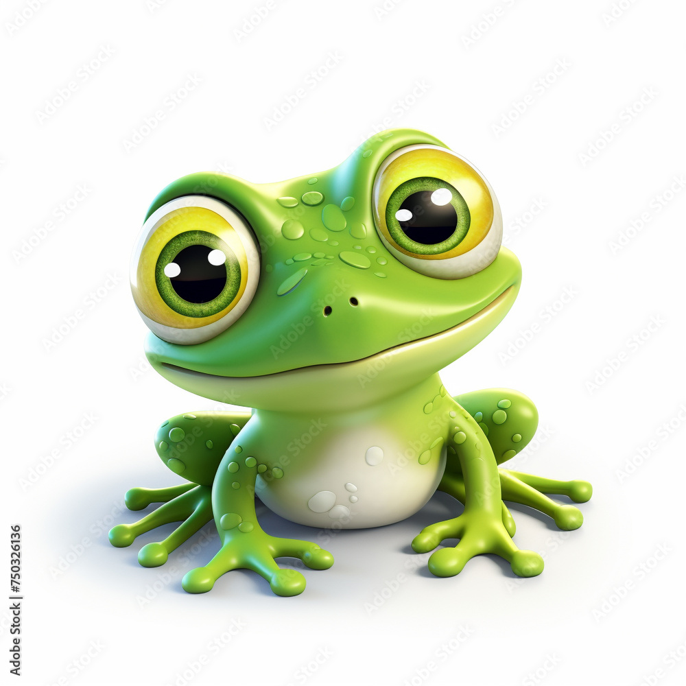 Obraz premium green frog isolated on white