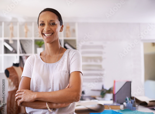 Fashion designer, crossed arms and portrait of business woman in office for design, workshop and startup career. Professional, creative workplace and person with clothing, fabric and textile boutique Free Download Fashion designer, crossed arms and portrait of business woman in office for design, workshop and startup career. Professional, creative workplace and person with clothing, fabric and textile boutique - GFXLoad
