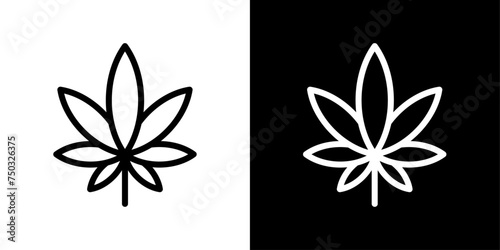 Marijuana Line Icon on White Background for web. © Sun
