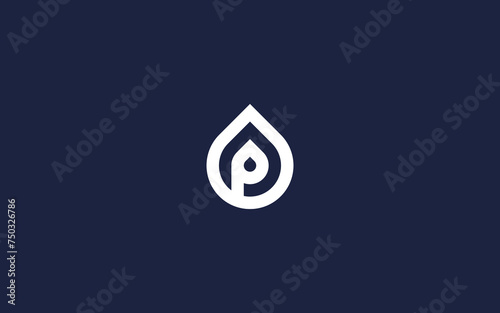 letter p with drops logo icon design vector design template inspiration