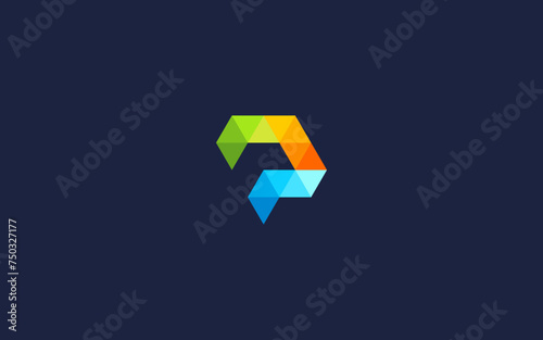 letter p colorful logo icon design vector design template inspiration