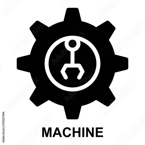 machine, engineering, manufacturing, machinery, machining, engine solid or glyph style icon set or icon pack with basic license for web mobile app presentation printing