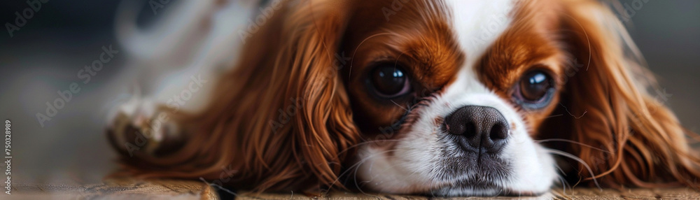 Cavalier King Charles Spaniels soft eyes and silky fur, exuding elegance and companionship Cavalier King Charles Spaniels soft eyes and silky fur, exuding elegance and companionship