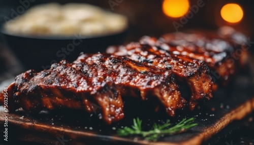 view of aesthetic grilled ribs image background