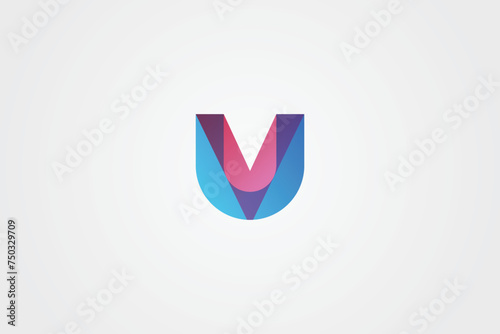 U V latter minimal logo