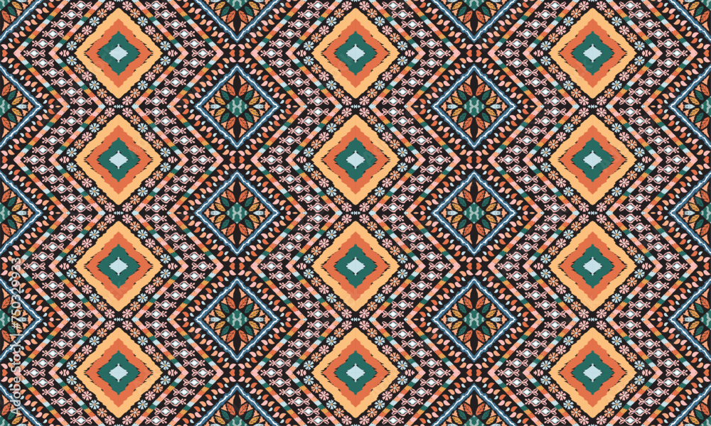 Hand drawn Indian embroidery, ornaments, folklore, geometric, tribal vector textures. Seamless stripes in the style of Aztec, Scandinavian, Slavic, Mexican, folk patterns.