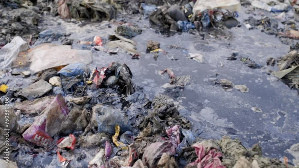 Kathmandu, Nepal, Nuwakot landfill black waste water Kathmandu, Nepal, Nuwakot landfill black waste water