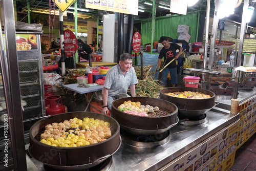 Dimsum/ Dumpling Vendor in Bukit Bintang, Food Market, Kuala Lumpur photo