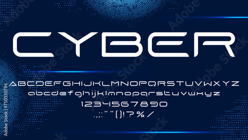 Galaxy space font, futuristic typeface and modern tech alphabet, vector dynamic English type. Cyber font with digital HUD letters, cosmic technology typeface and Sci Fi or space ABC typeface