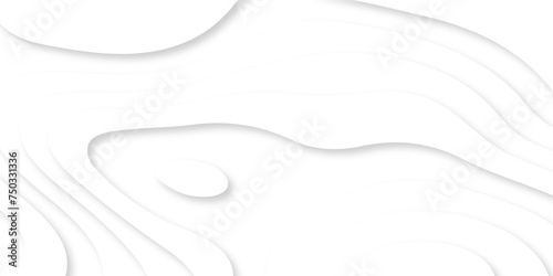 Vector white geometric 3d papercut wave carve line element. white wave decoration ornament. Luxury papercut white background. topographic canyon map light relief texture, curved layers and shadow.
