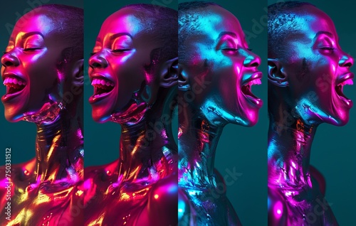 Neon Dreams: A Spectacle of Illuminated Figures