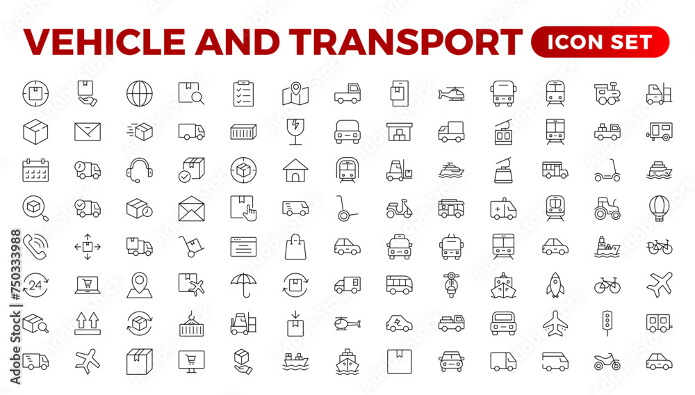 Transport, vehicle, and delivery elements - minimal thin-line web icon set. Outline icons collection. auto, bike, scooter, bulldozer, bus, cable, car, helicopter. Transport, vehicle, and delivery elements - minimal thin-line web icon set. Outline icons collection. auto, bike, scooter, bulldozer, bus, cable, car, helicopter.