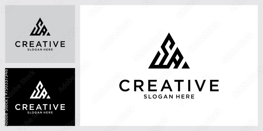 SA or AS initial letter logo design vector SA or AS initial letter logo design vector