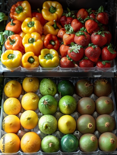 A fruit and vegetable display in a store