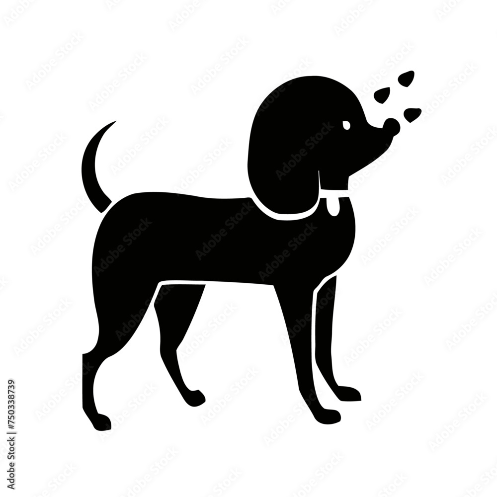 Dog silhouette vector image