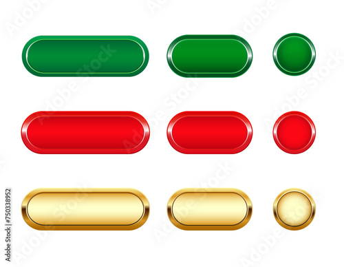 Set of buttons for mobile, web, or video games. GUI elements. Vector Isolated on a white background