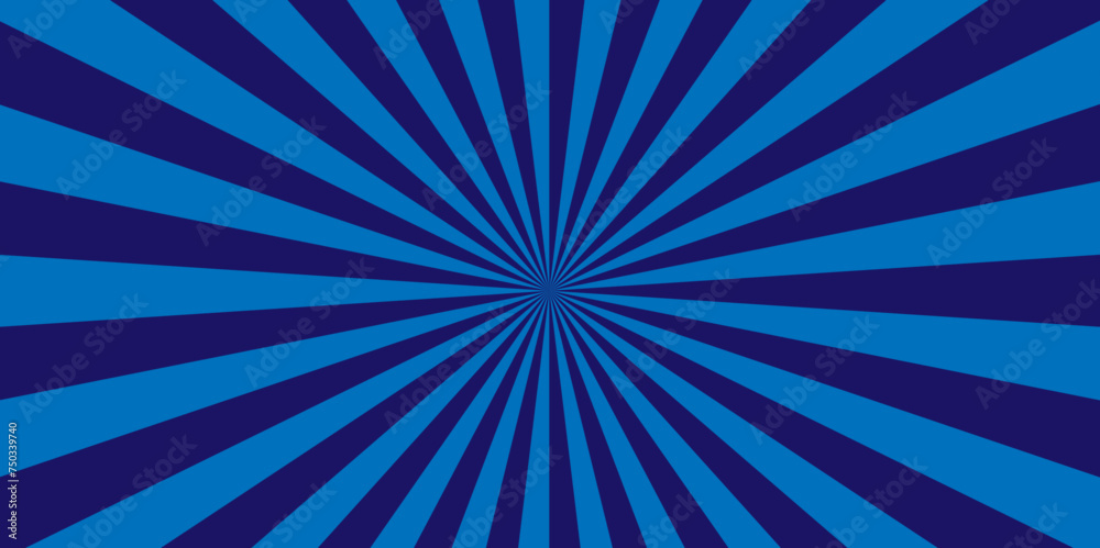Fototapeta premium Background blue sunburst ray bright light vector stripes geometric wallpaper design.