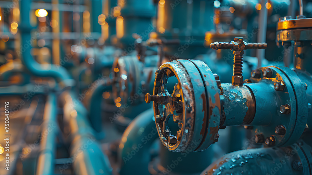 Complex Network of Pipes in Industrial Facility . Intricate piping and ...