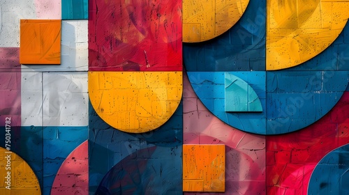Elegant Geometric Canvas: Colorful Shapes