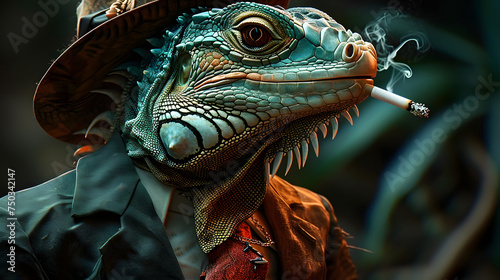 iguana wears clothes © Dicky