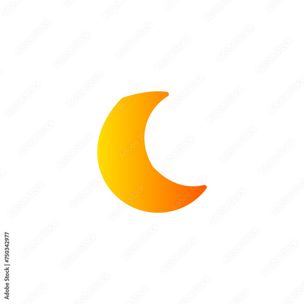half moon gradient icon half moon gradient icon