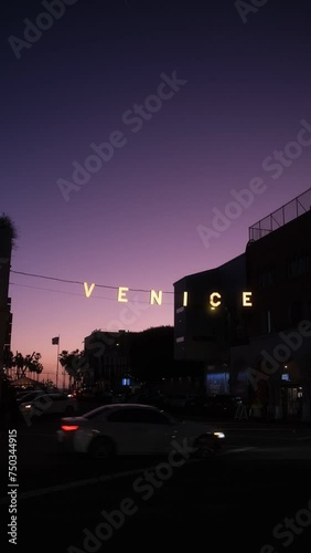 venice beach at night